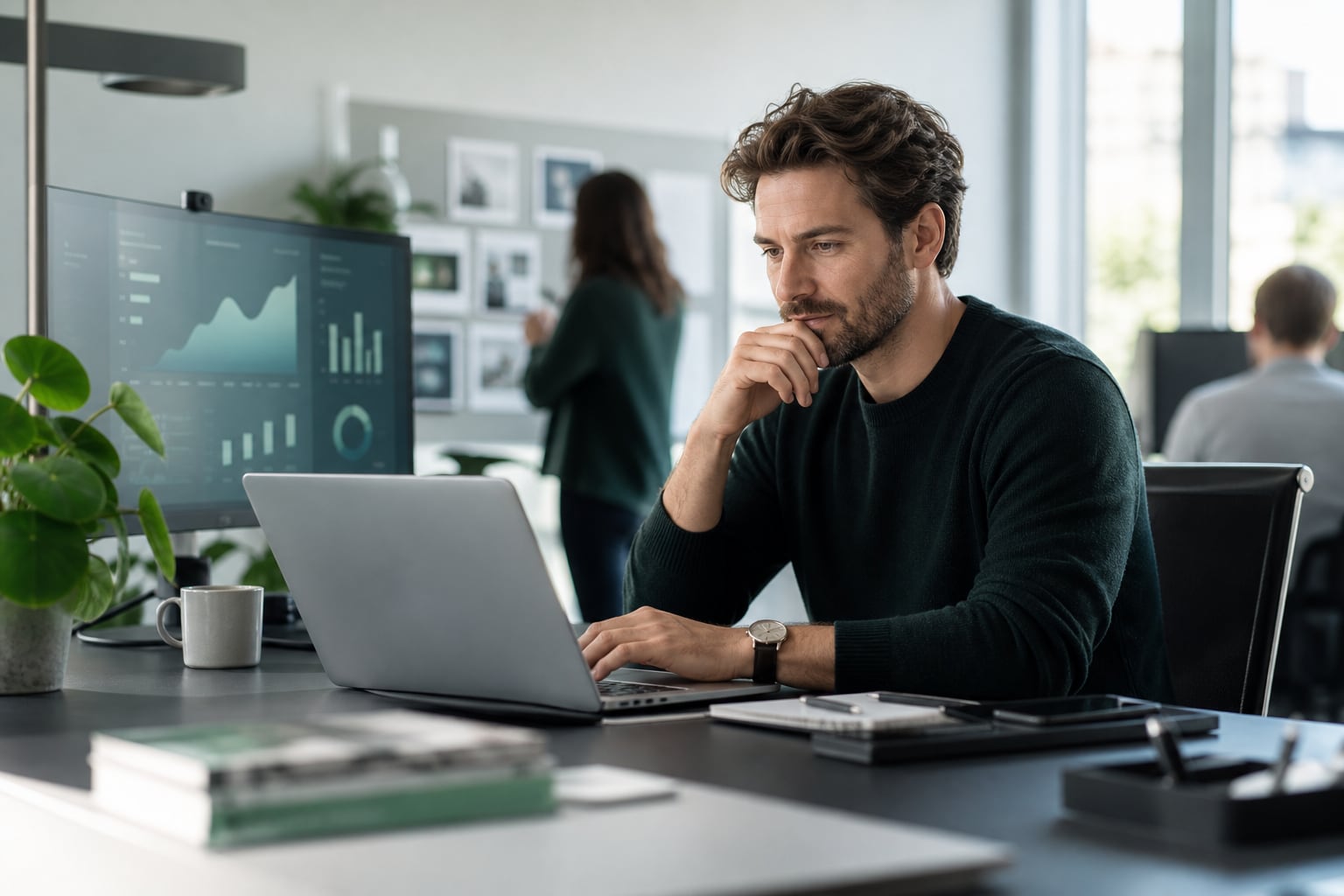 Software-Unternehmer analysiert die Kundenpipeline seines SaaS-Produkts